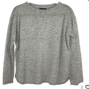 saks fifth avenue cashmere Gray Speckled Women's Sweater
